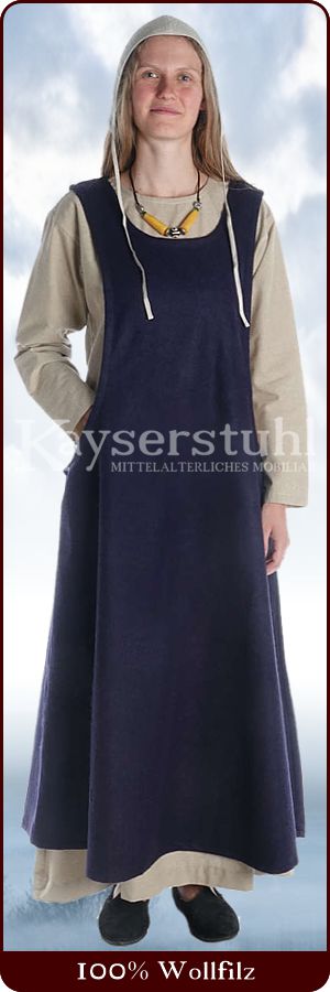 Surcot "Melania" aus Wolle, blau