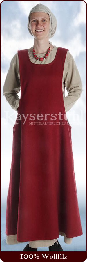 Surcot "Melisande" aus Wolle, rot