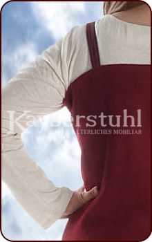 Wikinger-Trägerkleid "Gudrun" aus Wolle, rot/blau