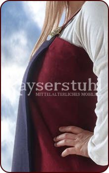 Wikinger-Trägerkleid "Gudrun" aus Wolle, rot/blau
