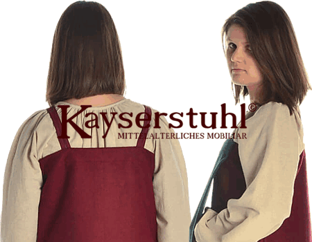 Wikinger-Trägerkleid "Gudrun" aus Wolle, rot/grün