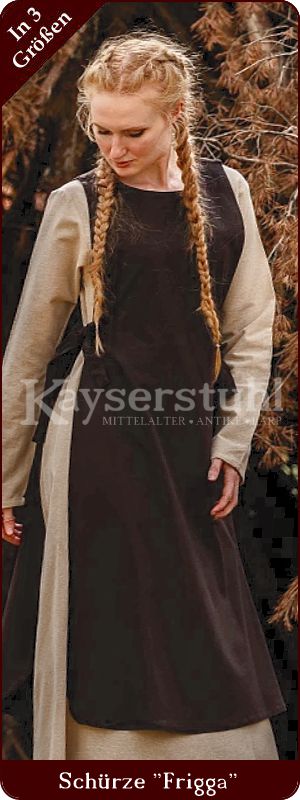 Wikingerzeitlich inspirierte Schürze "Frigga" in braun