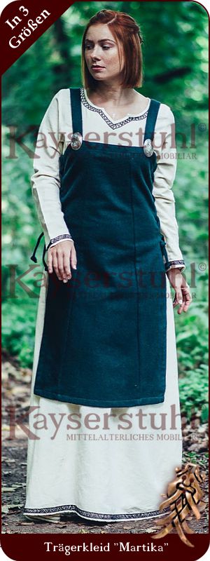 Wikingerzeitliches Trägerkleid "Martika" aus Wolle, grün