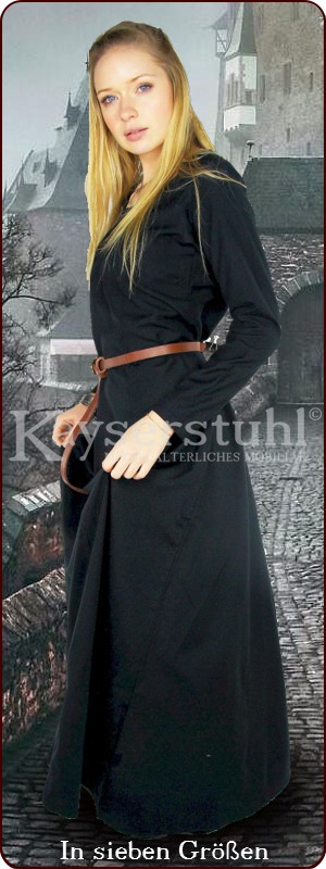 Kleid / Unterkleid / Cotta "Cassiopeia", schwarz