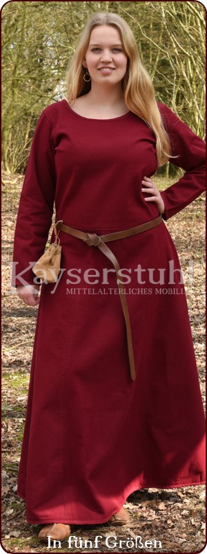 Mittelalterkleid "Myrthe" aus Canvas, weinrot