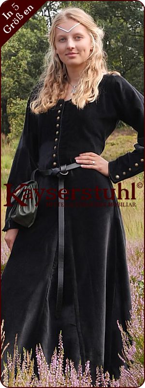 Cotehardie "Genevieve" aus Samt in schwarz