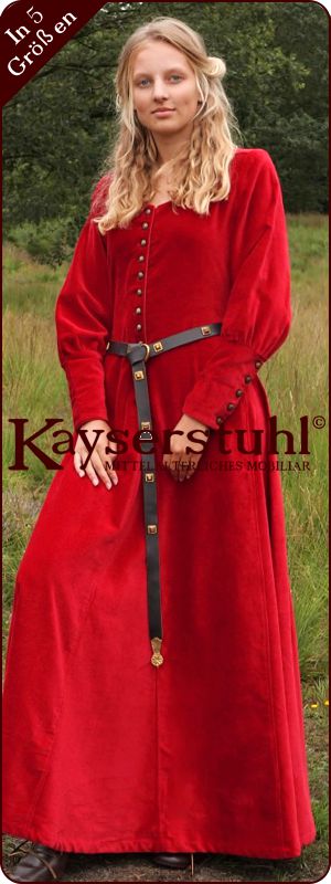 Cotehardie "Genevieve" aus Samt in rot
