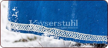 Handbesticktes Frühmittelalter-Kleid "Lykke", blau