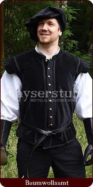 Schlichtes Doublet "Johann" aus Baumwollsamt