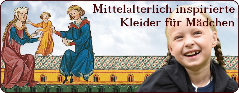 Mittelalterliches Kinderkleid "Estelle" mit langen Ärmeln