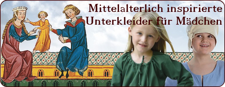 Mittelalterliches Kinderkleid "Estelle" mit langen Ärmeln