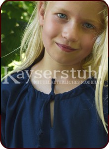 Mittelalterliches Kinderkleid "Anna", blau mit Tunnelzügen