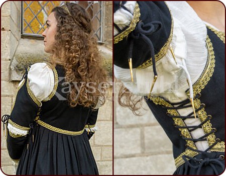 Renaissancekleid "Lucrezia", schwarz