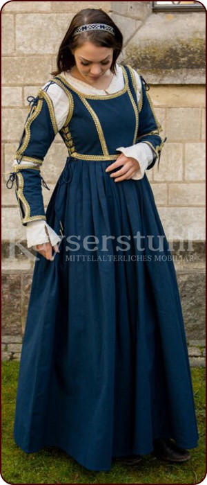 Renaissancekleid "Lucrezia", blau