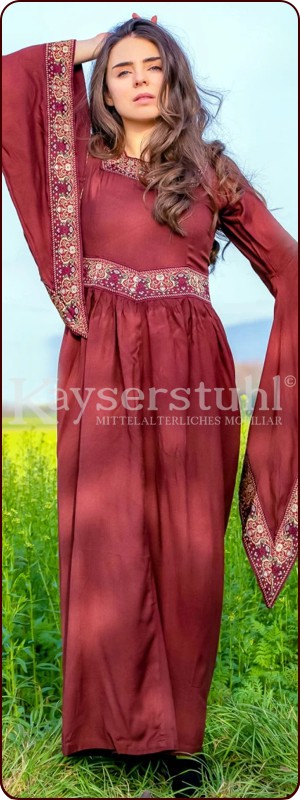 Mittelalterliches Kleid "Estelle", burgunderrot