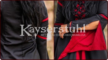 Mittelalterliches Kleid "Merida", schwarz/rot
