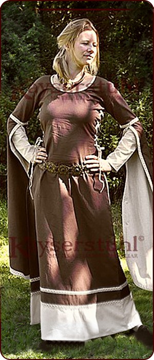Bliaut-Kleid "Guinever", braun/natur