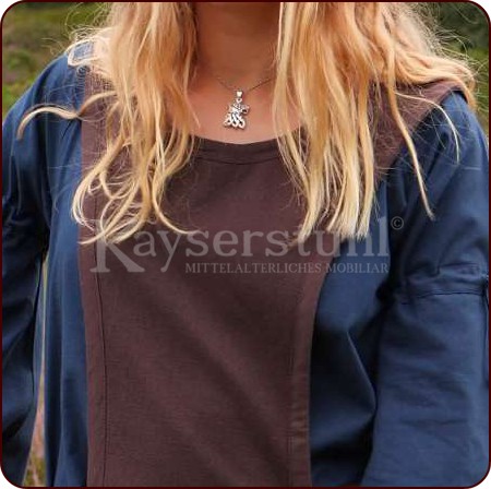 Einfacher Surcot mit Höllenfenstern, braun