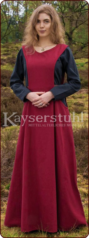 Einfacher Surcot mit Höllenfenstern, weinrot