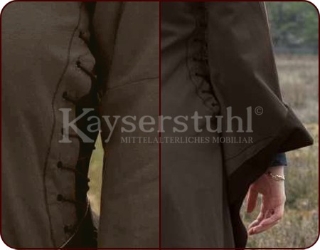 Mittelalterliches Bliaut-Kleid "Miriam", braun/dunkelbraun