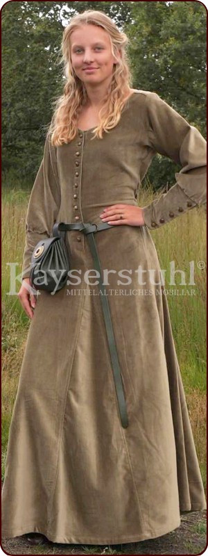 Coteharde-Samtkleid "Isabeau", graugrün