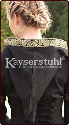 Romantisches Kapuzenkleid "Estelle", schwarz