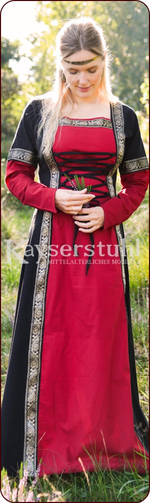 Romantisches Kleid "Estelle", rot/schwarz