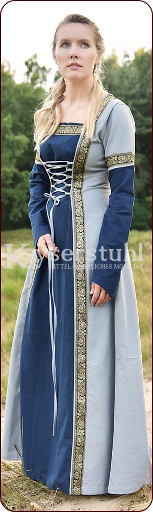 Romantisches Kleid "Estelle", blau/blaugrau