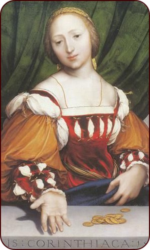 "Lais Corinthiaca", Porträt von Hans Holbein, 1526 (Kunstmuseum Basel in Basel)