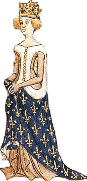 Maria von Brabant, Chroniques de France ou de St. Denis, British Library Royal MS 20 C VII, fol. 10