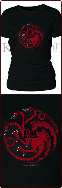 Game Of Thrones Girlie-Shirt "Targaryen Fire And Blood"