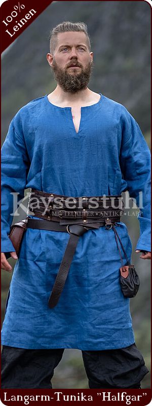 Wikinger-Leinentunika "Halfgar", blau