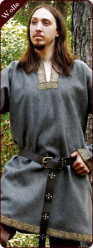 Normannische Tunika "Harald" aus Wolle, grau