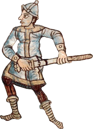 Freigestelltes Detail aus dem Stuttgarter Psalter , WLB Cod.bibl.fol.23, Folio 13r, 801-850 n. Chr. (Paris), Württembergische Landesbibliothek