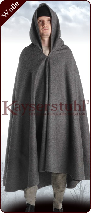 Römische Paenula aus grauer Wolle