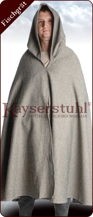 Römische Paenula aus schwerem Baumwoll-Fischgrät