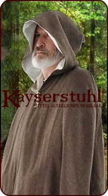 Großer Radmantel aus Wolle mit Leinenfutter