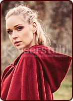 Umhang KKB aus Wolle mit runder Kapuze zum Binden