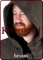 Radmantel aus Wolle mit langer Kapuze zum Binden