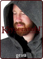 Radmantel aus Wolle mit langer Kapuze zum Binden