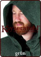 Radmantel aus Wolle mit langer Kapuze zum Binden