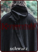 Radmantel aus Wolle mit langer Kapuze zum Binden