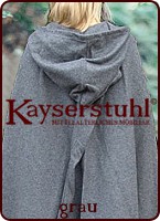 Radmantel aus Wolle mit langer Kapuze zum Binden