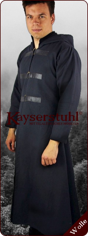 LARP-Mantel aus schwarzer Wolle