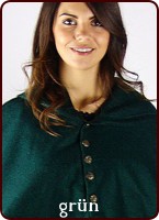 Pellerine KKK aus Wolle mit runder Kapuze mit Knöpfen