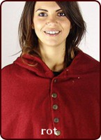 Pellerine KKK aus Wolle mit runder Kapuze mit Knöpfen