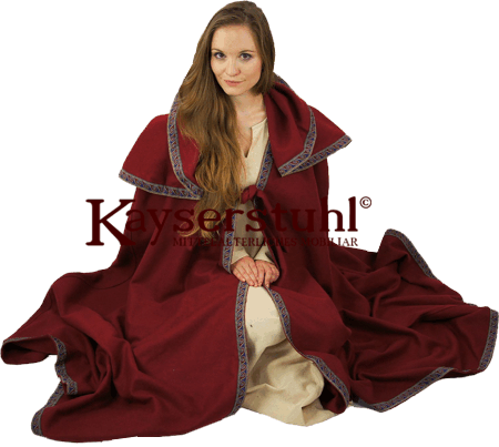 Roter Umhang zum Binden mit extraweiter Kapuze