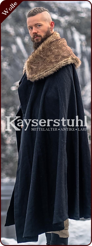 Mittelalterlich inspirierter Umhang "Jan" mit Kunstpelzkragen