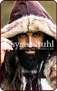 Mittelalterlicher Umhang "Fjell" mit Kunstpelz (braun)