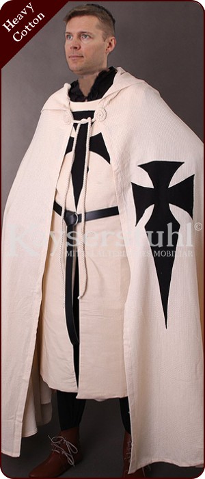 Kreuzritter-Umhang "Santiago" aus schwerer Baumwolle